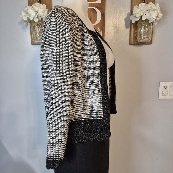 Apt. 9 Metallic Open Front Knit Cardigan Sweater Jacket - Picture 2 of 8